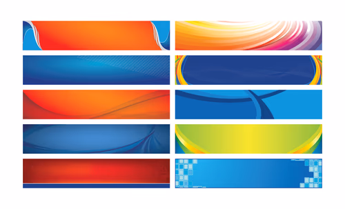 Abstract banners with colorful background Vectors Set of horizontal banner header website