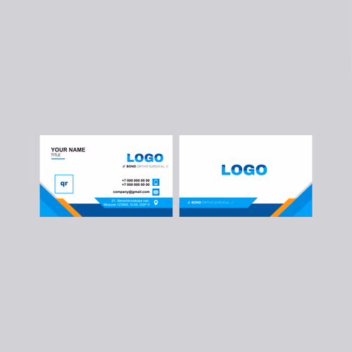 blue and golden combination Business card design vector