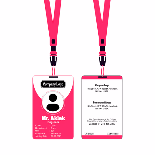 Corporate Id Card Design Templates Design Abstract id card for female worker vector art