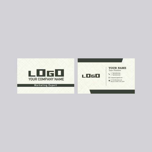 Olive Green and Light Yellow Modern Creative Business Card Design Vector Professional Business card