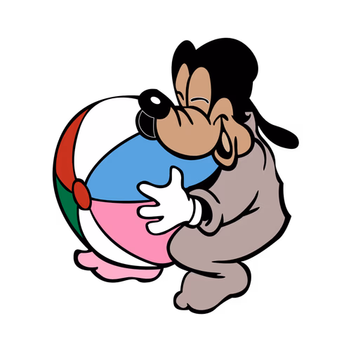 Mickey Mouse is playing cute with volleyball vector cartoon