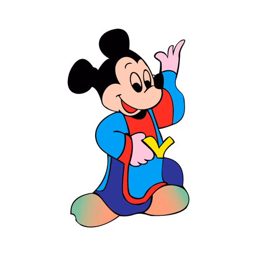 Mickey Mouse right dance style for fun vector clipart