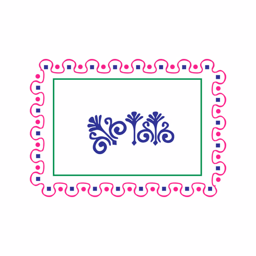 Beautiful Pink Floral Border Vector Graphic