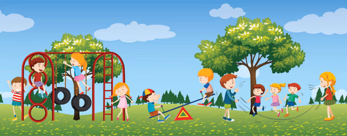 Children Playing at Playground