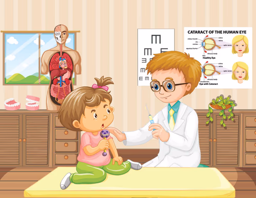 Doctor doing health check for baby