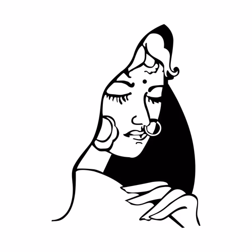 Indian Marriage Wedding Clipart Vector Black and White