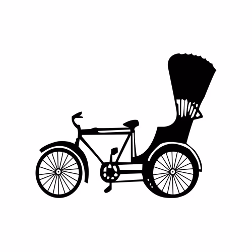 Rickshaw - Riksa Marka for Election Symbol Vector Clipart