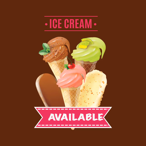 ICE Cream Available Vector Art