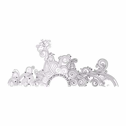Decorative Frame with Floral Pattern for Greeting Cards Awards and Wedding Invitations Graphic