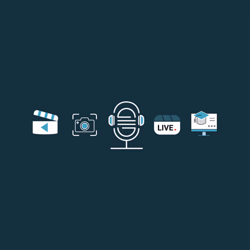 Mixed Special Digital Icon Play Button Camera Recorder Live Monitor Vector