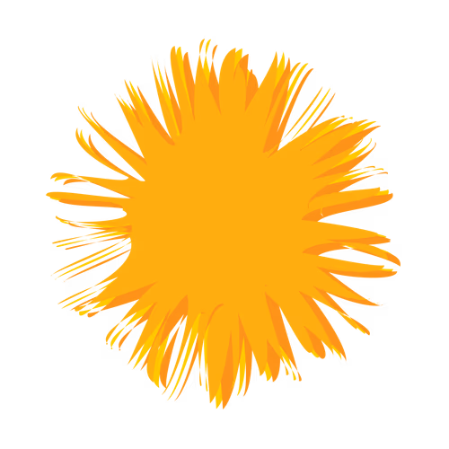 Starburst yellow explosion shape burning hot sun vector icon
