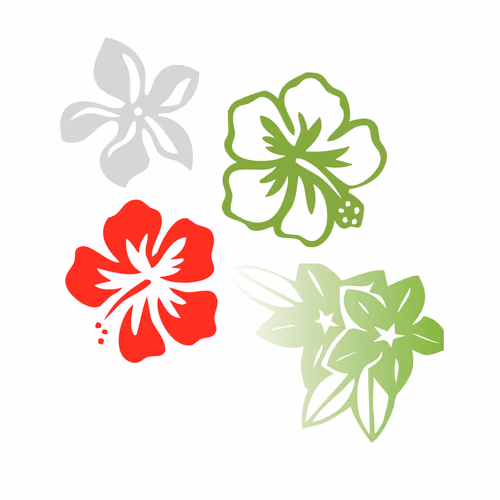 Abstract Hibiscus Stock Illustration Artwork Vector Graphic