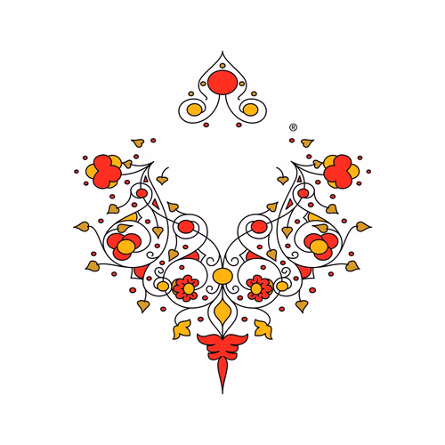 Beautiful Folk Art Floral Decoration Vector Design