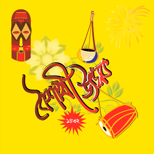 Boishakhi Utshob Festival Bengali Traditional Vector Illustration