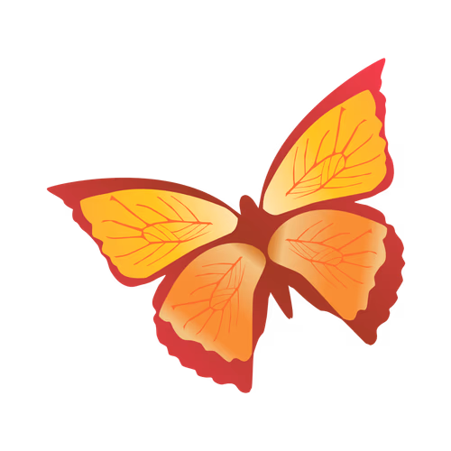 Butterfly Flying Red Vector Illustration and Colorful Butterfly Illustration