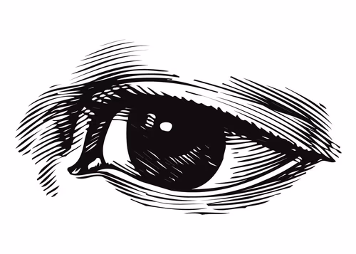 Carelessly drawn female eye: Stock illustration