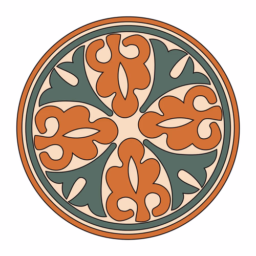 Ceramic plate vector drawing: Ready-made stock illustration