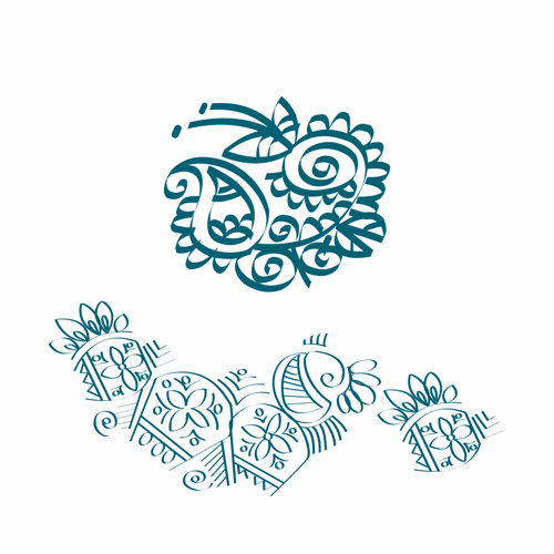 Classical Floral Design Vector Graphic with Alpona