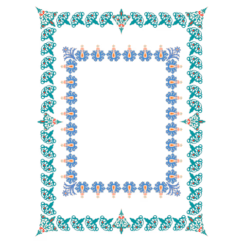 Collection of frame decorations with floral ornaments, classic ornaments Arabic vector