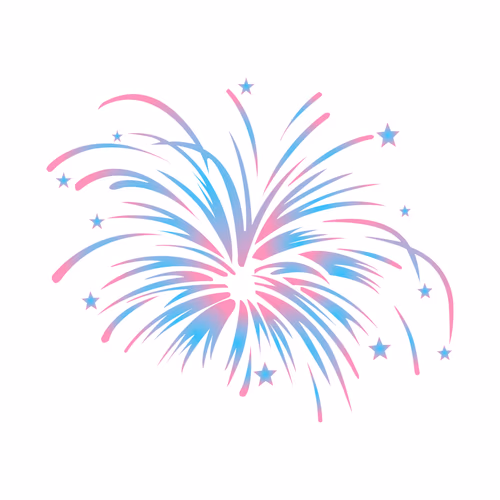 Colorful Fireworks Design Vector for New Year Decoration
