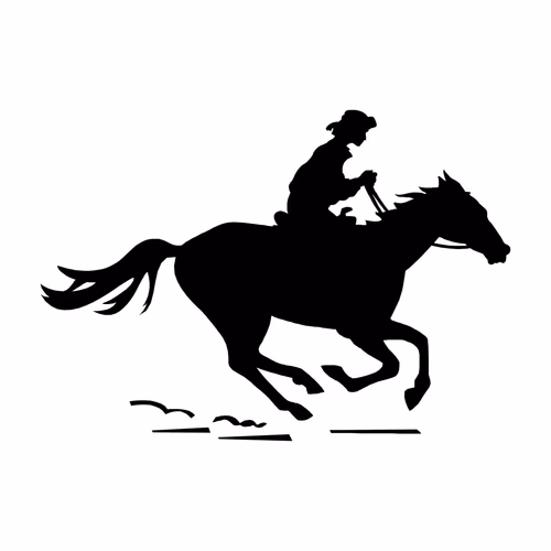 Cowboy Riding Galloping Horse Wild West Adventure