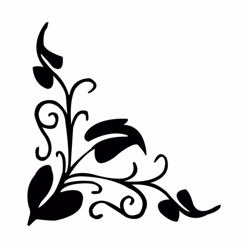 Drawing of a Floral Design with Leaves and Flowers Vector
