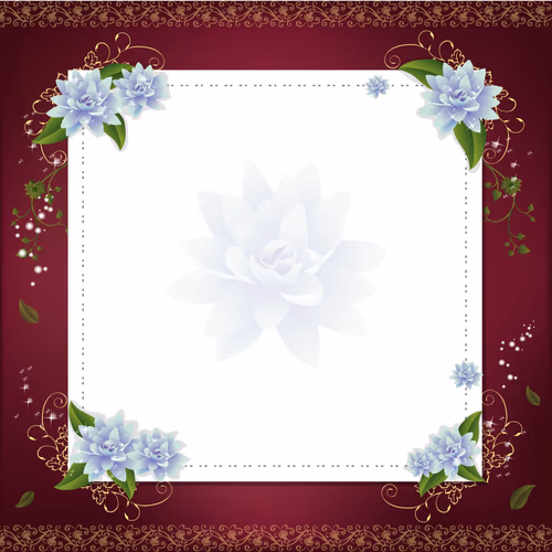 Floral Design Border Frames Flower Vector Graphic Illustration