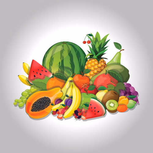 Free vector fruits set still life illustration