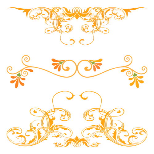 Golden border arabesque frame vector golden wedding border set vector