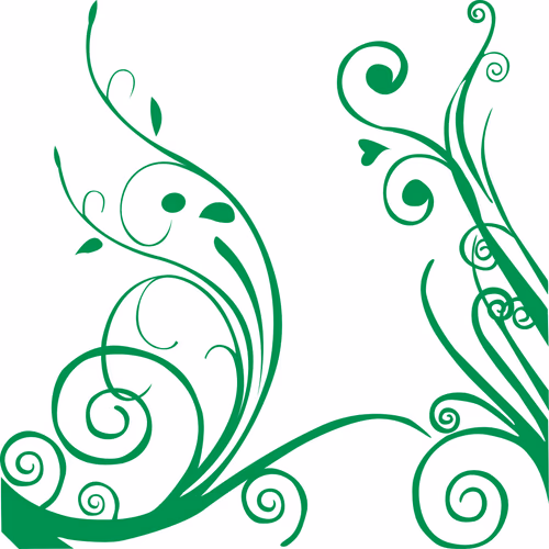Green Creative Floral Frame Decorative Border Abstract Vector Graphic Illustration