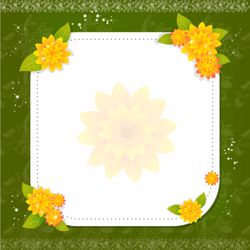 Green Floral Design Frames Flower Vector Graphic Illustration
