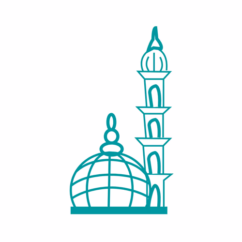 Hand Drawn Moslem Mosque Line Art