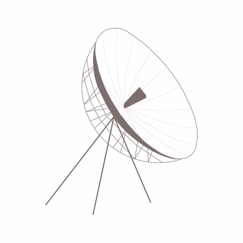 Hand Drawn Outline Doodle of Satellite Antenna