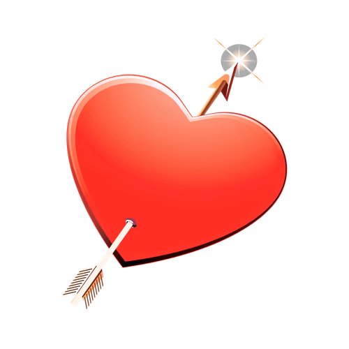 Heart and arrow on white space vector