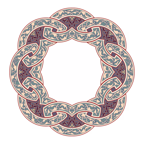 Islamic border collection in beautiful colors is special in mandala shape vector