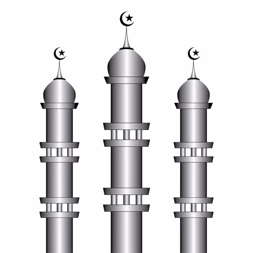 Islamic Minar Vector Design on White Background