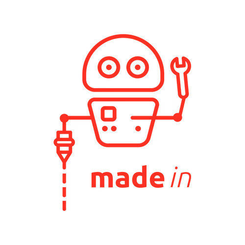 Made in Robot Vector Illustration Style
