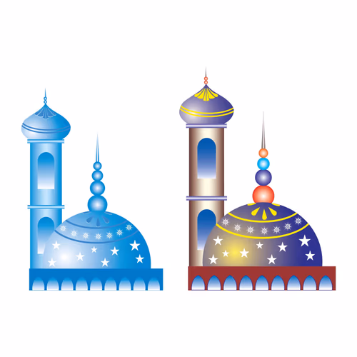 Masjid Minar Abstract Vector Graphic Collection