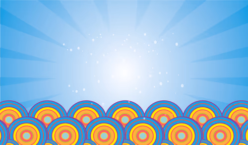 Multicolored Circle Blue Background Vector