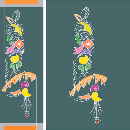 Pohela Boishakh Alpona Bangladeshi New Year Vector Design
