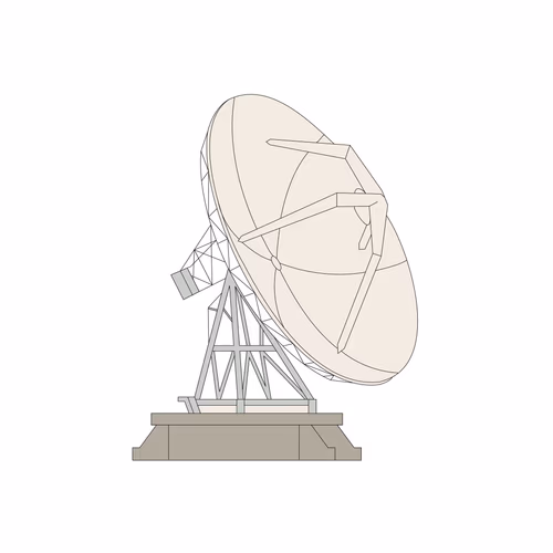 Polygonal Radar Antenna Space Defense Abstract Technology Concept
