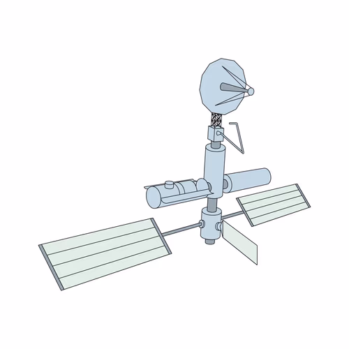 Satellite Antenna Drawing Space Satellite Wire Concept