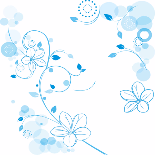 Simple Flowers Bouquet Flower Background Blue Flower Motif Wallpaper Illustration