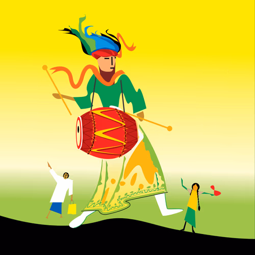 Special Bengali New Year Celebration Background Illustration