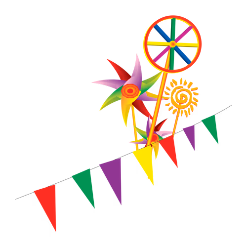Traditional decorations of the festival are colorful kites, windmill rainbow for Pahela Boishakh vector