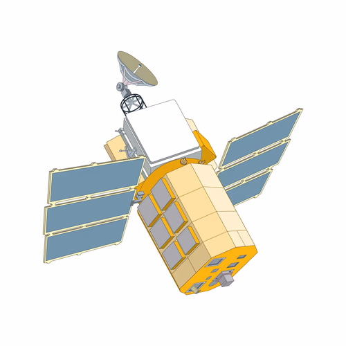 Vector Illustration of Comet Probe Satellite
