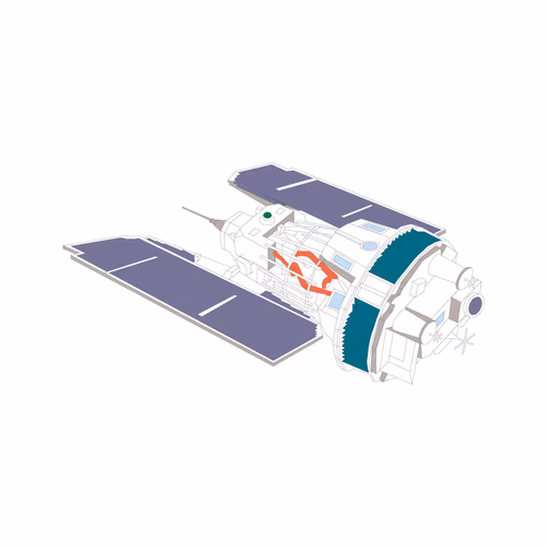 Vector Illustration of Earth Orbit Satellite