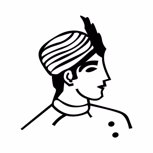 Wedding symbol Bride groom vector. Indian wedding illustration black and white