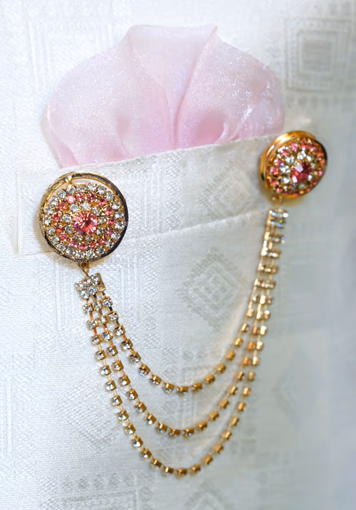 White Gold Big Unisex Brooches