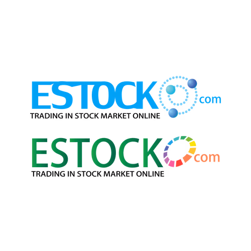 Estock Trading in Stock Market Online Logo Vector